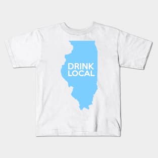 Illinois Drink Local IL Blue Kids T-Shirt